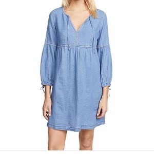 Madewell indigo peasant dress